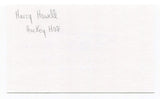 Harry Howell Signed 3x5 Index Card Autographed NHL Hockey Hall of Fame HOF