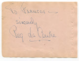 Peg LaCentra Signed Album Page 1940's Autographed Signature Singer