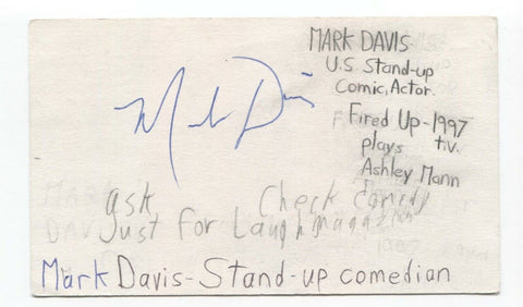 Mike Davis Signed Index 3x5 Card Autographed Signature Comedian Actor