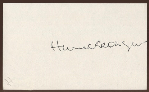Hume Cronyn  Signed Index Card Signature Vintage Autographed AUTO 