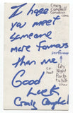 Craig Campbell Signed 3x5 Index Card Autographed Signature Comedian Actor