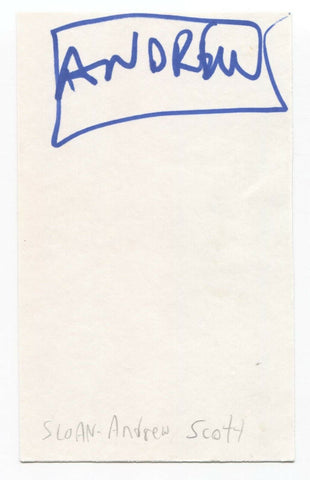 Sloan - Andrew Scott Signed 3x5 Index Card Autographed Signature