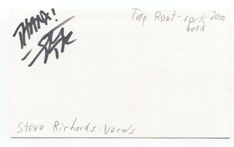 Taproot Stephen Richards Signed 3x5 Index Card Autographed Signature Steve