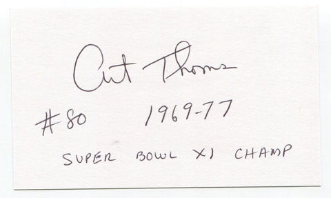 Art Thoms Signed 3x5 Index Card Autograph Football NFL Philadelphia Eagles