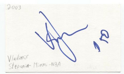 Vladimir Stepania Signed 3x5 Index Card Autographed Signature Basketball Sonics