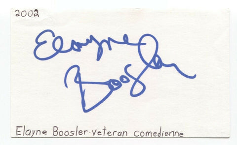 Elayne Boosler Signed 3x5 Index Card Autograph Signature Actress