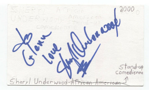 Sheryl Underwood Signed 3x5 Index Card Autographed Signature Comedian Actress