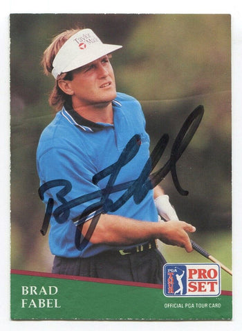 1991 Pro Set PGA Tour Golf Brad Fabel Signed Card Autographed #131