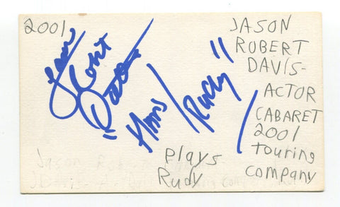 Jason Robert Davis Signed 3x5 Index Card Autographed Actor Cabaret Lovesick
