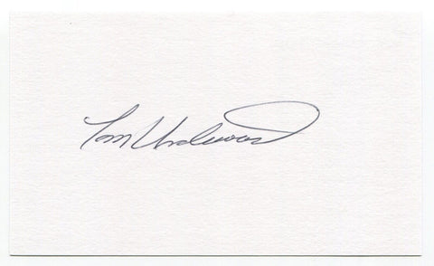 Tom Underwood Signed 3x5 Index Card Autograph Baseball MLB Philadelphia Phillies