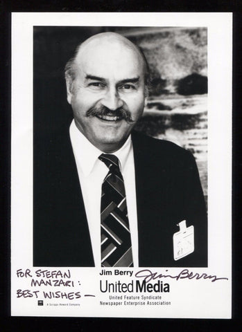 Jim Berry Cartoonist Signed Photo Berry's World Autographed Signature