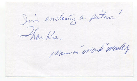 Norm "Monk"  Mosley Signed 3x5 Index Card Autographed NFL Football 1948 Steelers