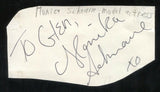 Monika Schnarre and Frank Mills Signed Cut 3x5 Index Card Autographed Signature