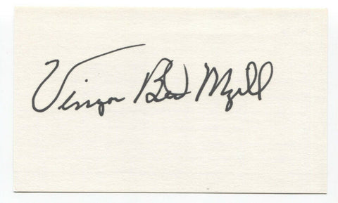 Wilmer Mizell Signed 3x5 Index Card Baseball Autographed Signature Vinegar Bend