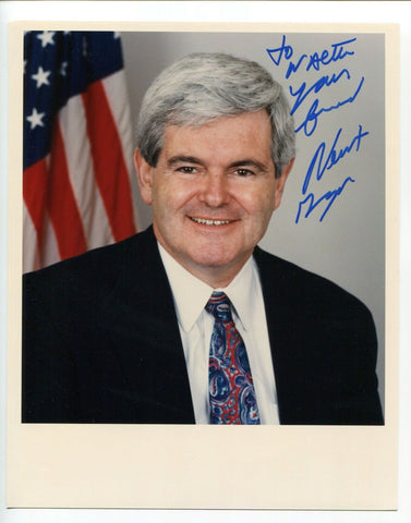 Newt Gingrich Signed 8x10 Photo Vintage Autographed Senator Speaker Politician