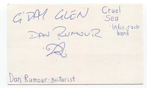 The Cruel Sea - Dan Rumour Signed 3x5 Index Card Autographed Band