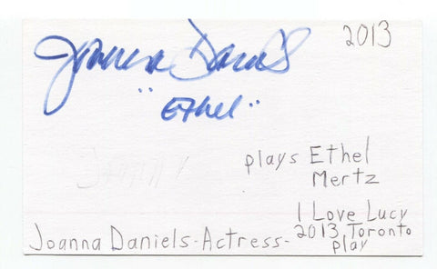 Joanna Daniels Signed 3x5 Index Card Autograph Signature Actress Coach Wings