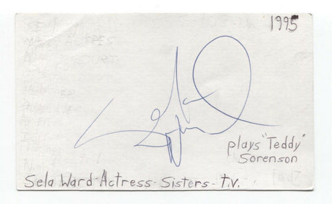 Sela Ward Signed 3x5 Index Card Autographed Signature Actress Sisters