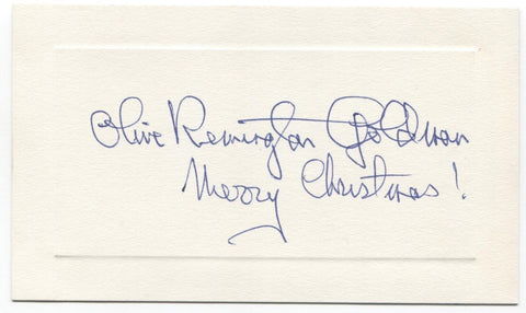 Olive Remington Goldman Signed Card Autographed Signature UN