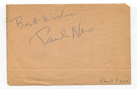 Paul Nero (d.1958) Signed Album Page Autographed Jazz Violinist  SUPER RARE