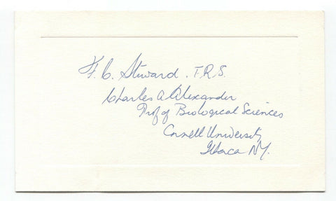 Frederick Campion Steward Signed Card Autographed Signature Botanist