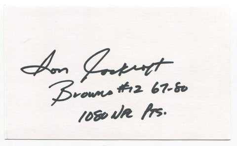 Don Cockroft Signed 3x5 Index Card Autographed NLF Football Cleveland Browns