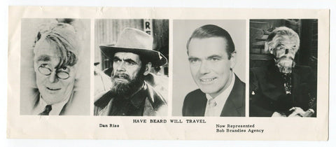 Dan Riss Vintage 9.5 x 4 Original Photo Photograph Actor Bonanza Perry Mason