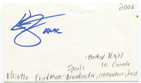 Elliotte Friedman Signed 3x5 Index Card Autographed Canadian Sportscaster NHL
