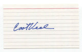 Coot Veal Signed 3x5 Index Card Baseball Autographed Signature