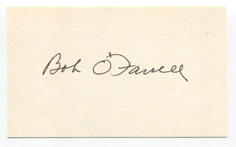 Bob O'Farrell Signed Index Card Autographed Baseball MLB Chicago Cubs Debut 1915