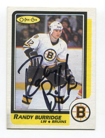 1986-87 O-Pee-Chee Blank Back Randy Burridge Signed Card Hockey Autograph AUTO