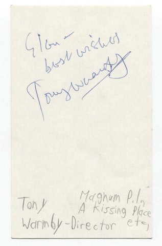 Tony Wharmby Signed 3x5 Index Card Autographed Signature TV Producer X-Files