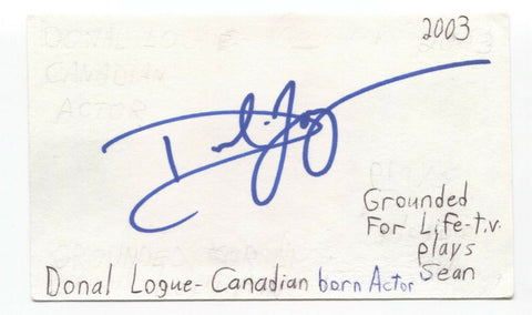 Donal Logue Signed 3x5 Index Card Autographed Signature Actor Vikings