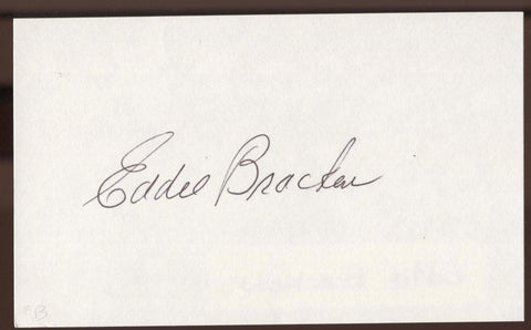 Eddie Bracken Signed Index Card Signature Vintage Autographed AUTO 
