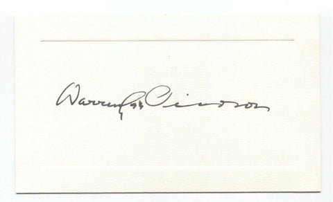 Warren Lee Pierson Signed Card Autographed Signature Banker Diplomat Lawyer