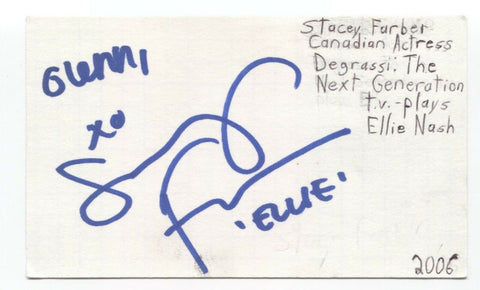 Stacey Farber Signed 3x5 Index Card Autographed Signature Actress Degrassi