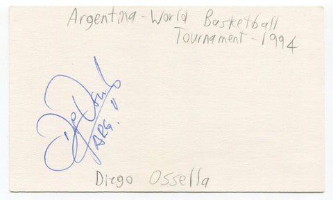 Diego Osella Signed 3x5 Index Card Autographed Basketball Argentina