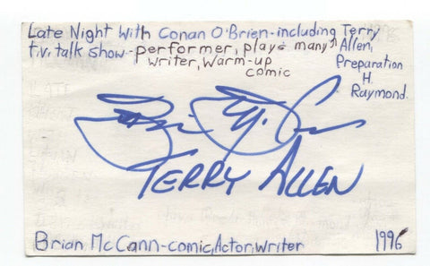 Brian McCann Signed 3x5 Index Card Autographed Signature Actor Comedian Conan