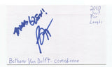 Bethany Van Delft Signed Index 3x5 Card Autographed Signature Comedian Actress