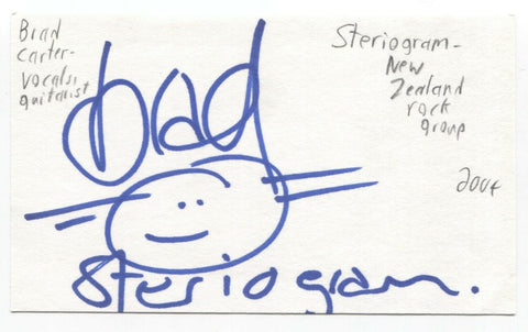 Steriogram - Brad Carter Signed 3x5 Index Card Autographed Signature Band