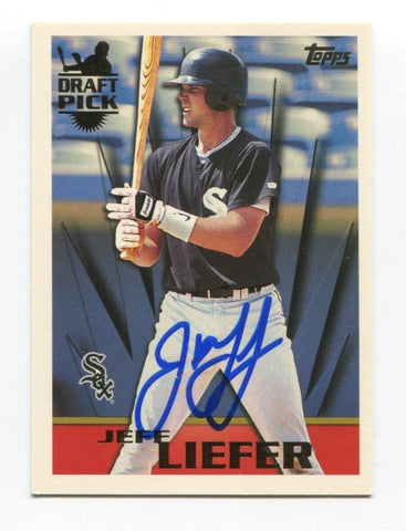 1996 Topps Draft Pick Jeff Liefer Signed Card Baseball Autograph AUTO#243 Rookie