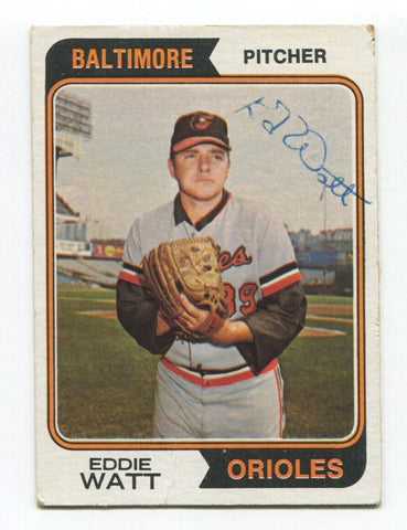 1974 Topps Eddie Watt Signed Baseball Card Autographed AUTO #534