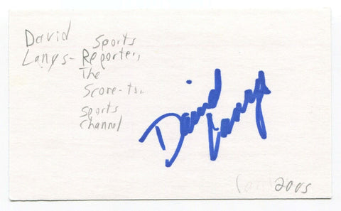 David Lanys Signed 3x5 Index Card Autographed Canadian Sports Reporter