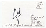 Lily Cole Signed 3x5 Index Card Autographed Signature Star Wars The Last Jedi