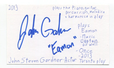 John Steven Gardner Signed 3x5 Index Card Autograph Actor The Hunted: Encore
