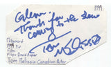 Tom Melissis Signed 3x5 Index Card Autographed Signature Actor Due South