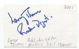 Larry Thomas Signed 3x5 Index Card Autographed Signature Readers Digest Editor