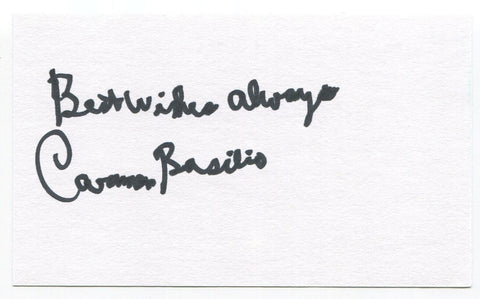 Carmen Basilio 3x5 Index Card Autographed Boxer World Champion HOF