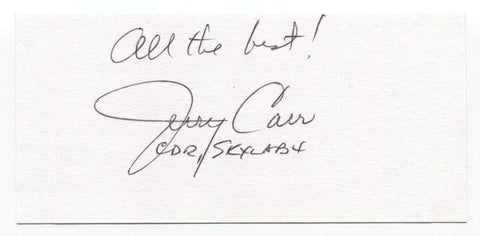 Jerry Carr Signed Cut Index Card Autographed Signature NASA Astronaut Space