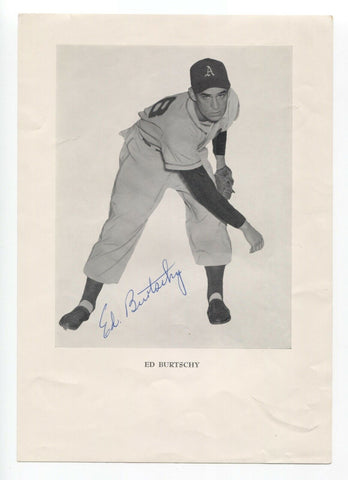 Ed Burtschy Signed 7x10 Inch Photo Premium Baseball Vintage Autograph Signature